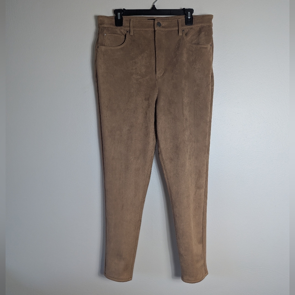 14 Ann Taylor Brown Faux Suede Skinny Leg Pants